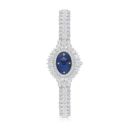 Stainless Steel 316 Watch Embedded With White Zircon - Blue MOP DIAL
