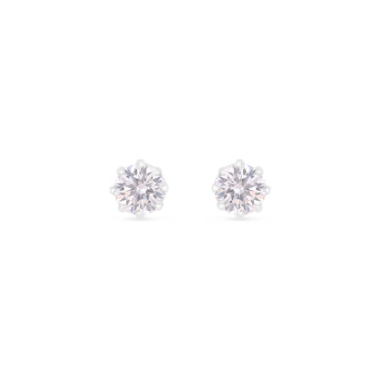 Sterling Silver 925 Earring Rhodium Plated Embedded With Pink Zircon