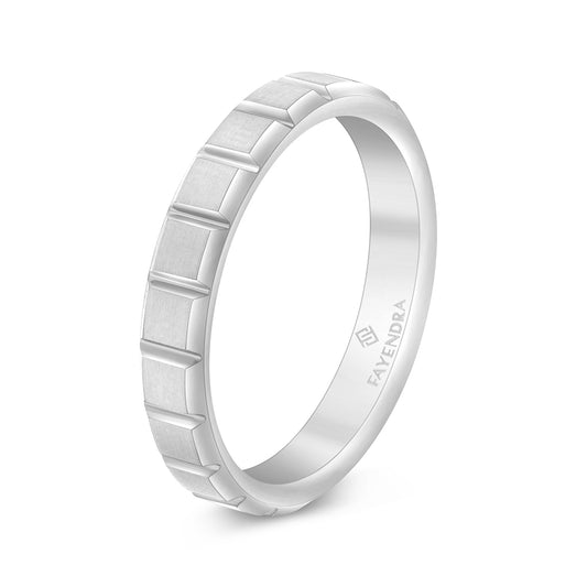 Tungsten Carbide Wedding Ring Rhodium Plated For Men