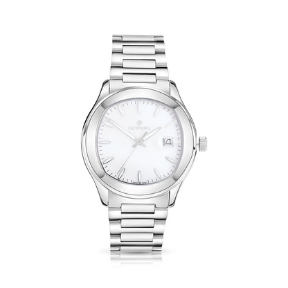 Stainless Steel 316L Watch Silver Color For Men - WHITE MOP DIAL