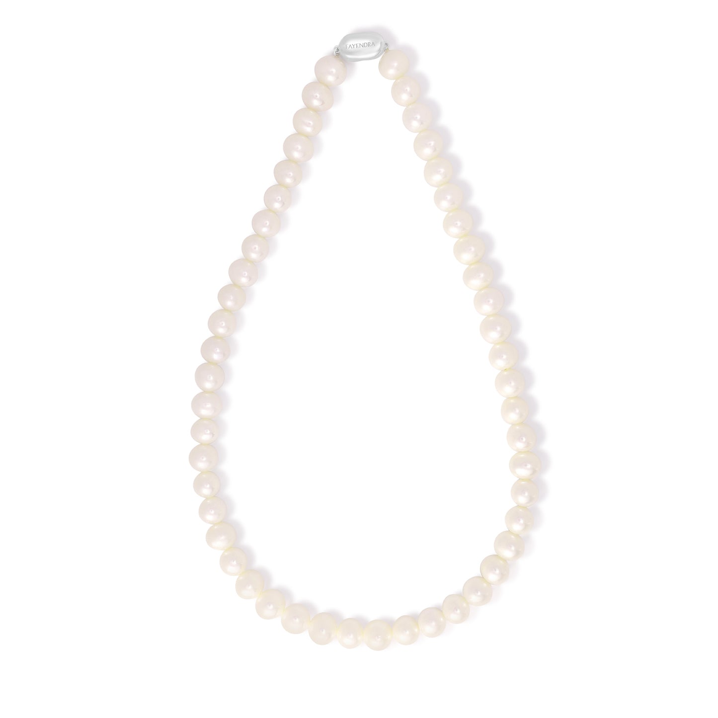 Necklace Of Natural White Pearl Round Beads 10-11 mm Round Beads With Stainless Steel 316L clasp