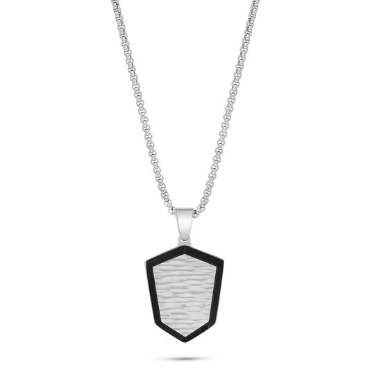 Stainless Steel 316L And 304 L Necklace, Silver And Black Color For Men