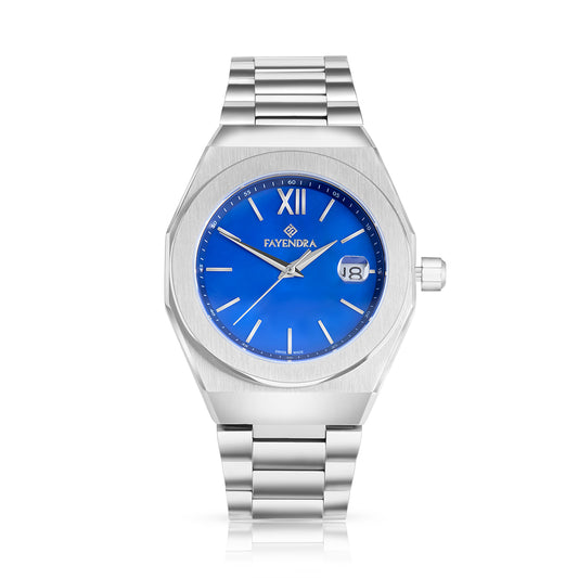 Stainless Steel 316L Watch Silver Color For Men - BLUE MOP DIAL