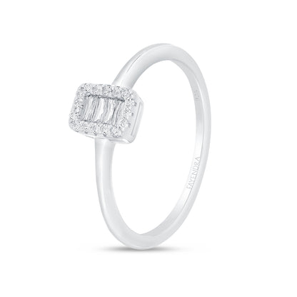 خاتم من الفضة الخالصة عيار 925 مطلي روديوم مرصع فص ابيض