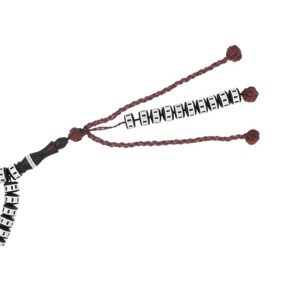 Rosary 100 Kuk Barrel 8*6 mm , Hand Inlaid Round Silver African Style, withTwo Counters