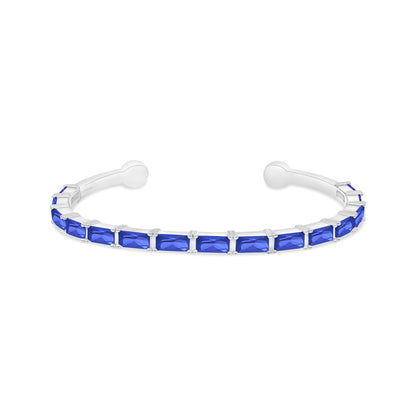 اسورة من الفضة الخالصة عيار 925 مطلية روديوم مرصعة زفير كروندوم