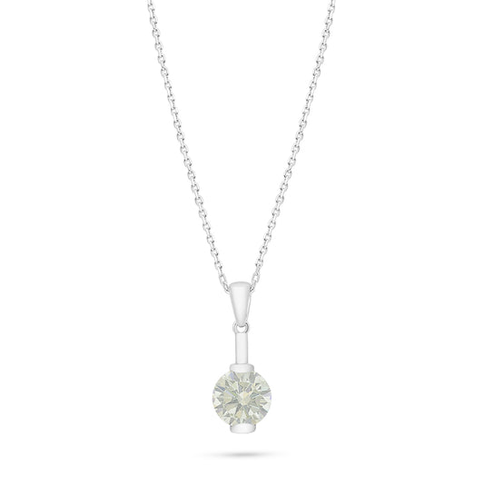 Sterling Silver 925 Necklace Rhodium Plated Embedded With Diamond Zircon