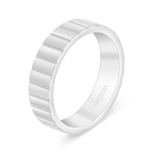 Sterling Silver 925 Wedding Ring Rhodium Plated For Men
