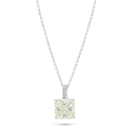 Sterling Silver 925 Necklace Rhodium Plated Embedded With Diamond Zircon And White Zircon
