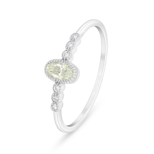 Sterling Silver 925 Ring Rhodium Plated Embedded With Diamond Zircon And White Zircon