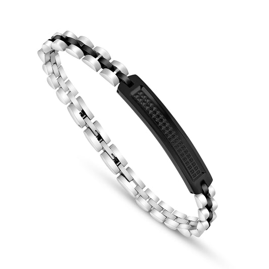 Stainless Steel 316L And 304 L Bracelet, Silver And Black Color