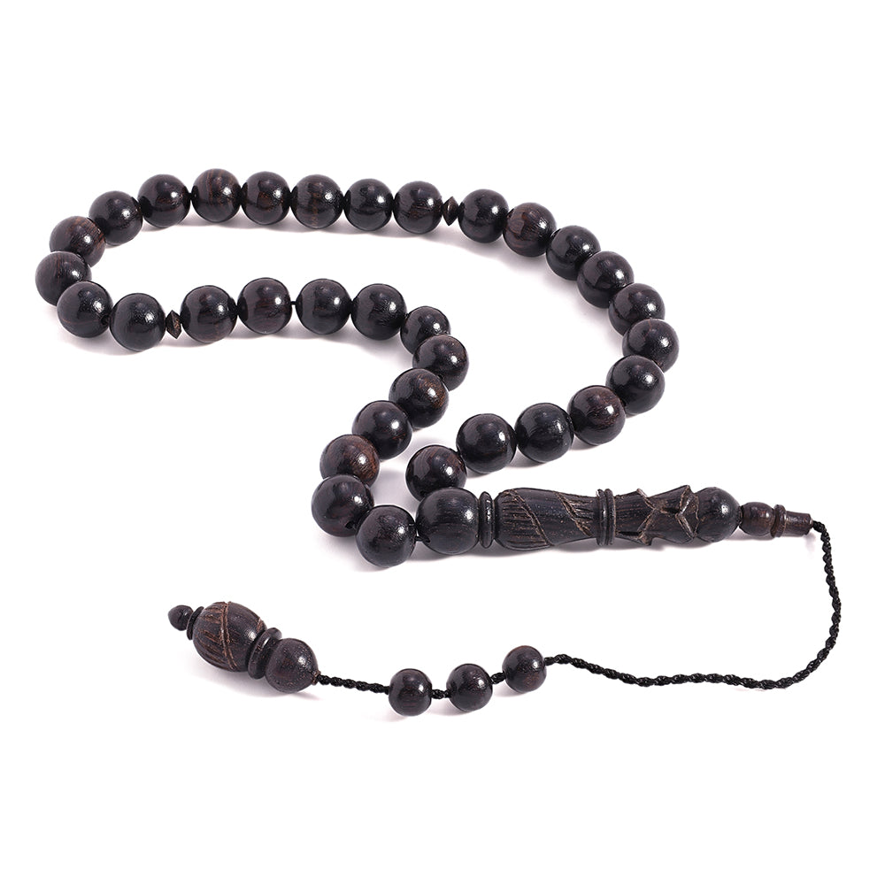 Ebony Rosary 33 Beads 9 mm Solid, Istanbul Set
