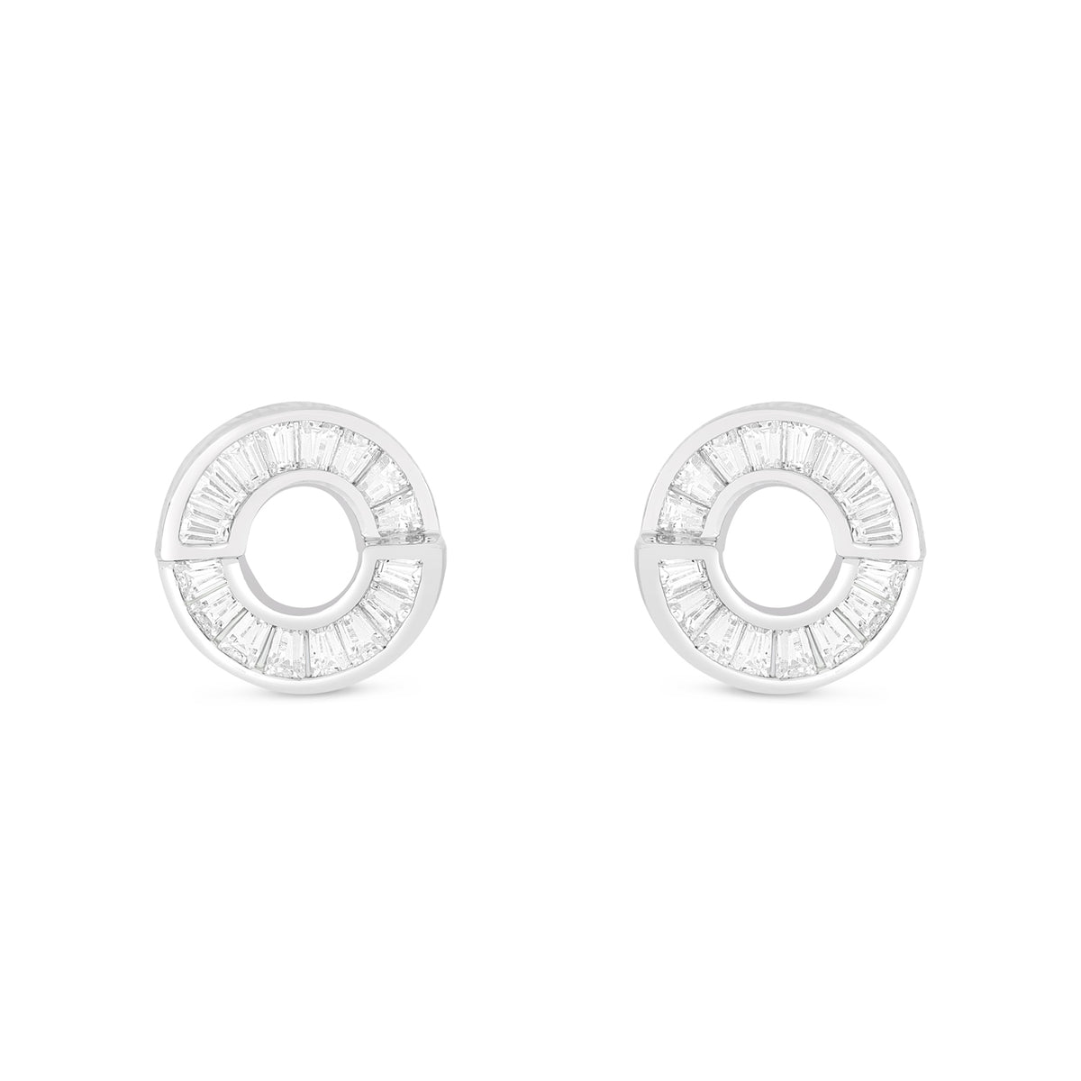 Sterling Silver 925 Earring Rhodium Plated Embedded With White Zircon