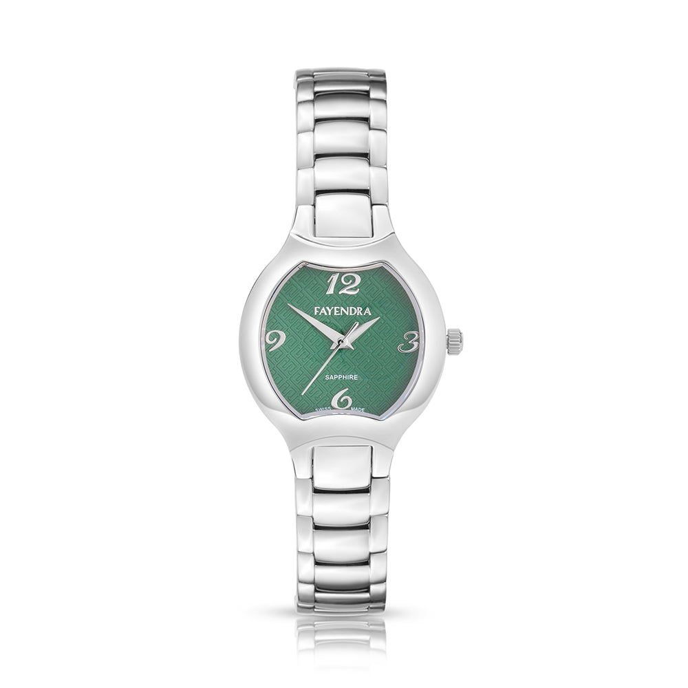 Stainless Steel 316L Watch Silver Color - GREEN METAL DIAL