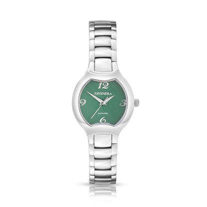 Stainless Steel 316L Watch Silver Color - GREEN METAL DIAL