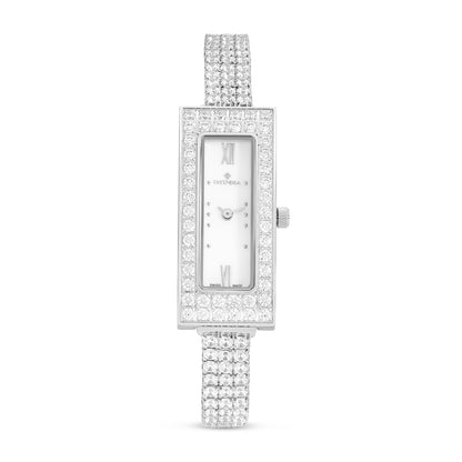 Stainless Steel 316L Watch Silver Color Embedded With White Zircon - WHITE MOP DIAL