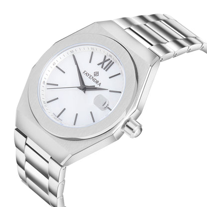 Stainless Steel 316L Watch Silver Color For Men - WHITE MOP DIAL