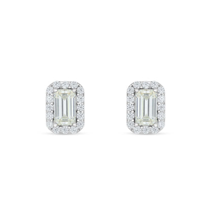 Sterling Silver 925 Earring Rhodium Plated Embedded With Diamond Zircon And White Zircon