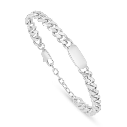Stainless Steel 316L Bracelet, Silver Color For Men
