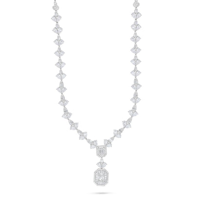 Sterling Silver 925 Set Rhodium Plated Embedded With White Zircon