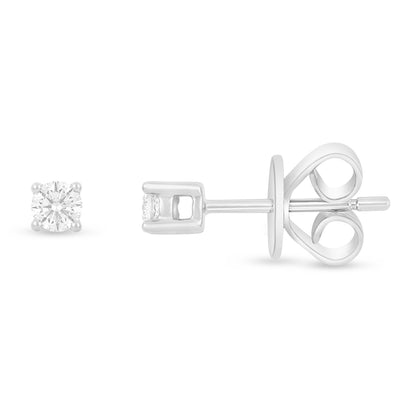 Sterling Silver 925 Earring Rhodium Plated Embedded With White Zircon
