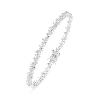 Sterling Silver 925 SET Rhodium Plated Embedded With White Zircon