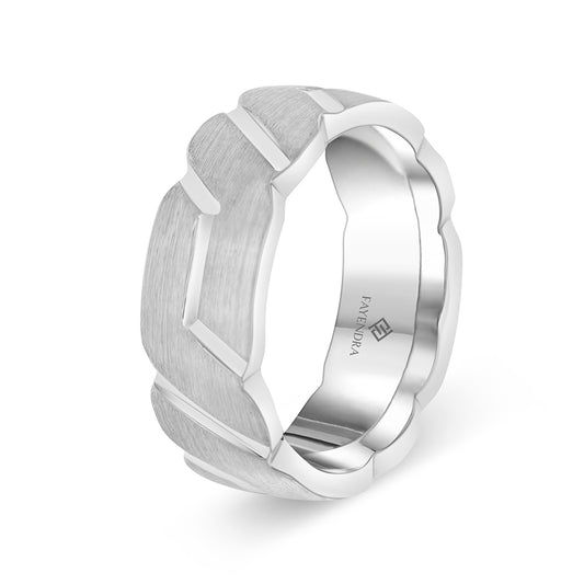 Tungsten Carbide Wedding Ring Rhodium Plated For Men