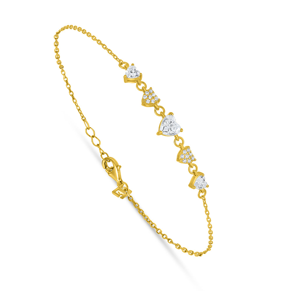 اسورة من الفضة الخالصة عيار 925 مطلية ذهبي مرصعة فص ابيض