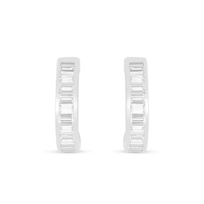 اقراط من الفضة الخالصة عيار 925 مطلية روديوم مرصعة فص ابيض