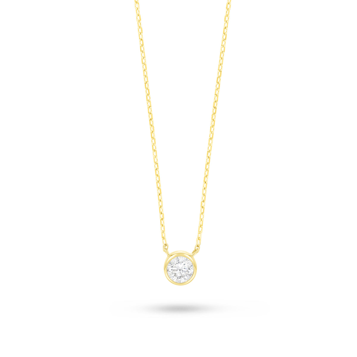 Sterling Silver 925 Necklace Golden Plated Embedded With White Zircon