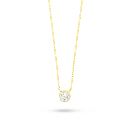 Sterling Silver 925 Necklace Golden Plated Embedded With White Zircon
