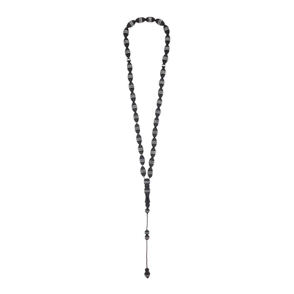 Rosary 33 Kuk Olive Shaped 10*7 mm, Hand Inlaid Ingot