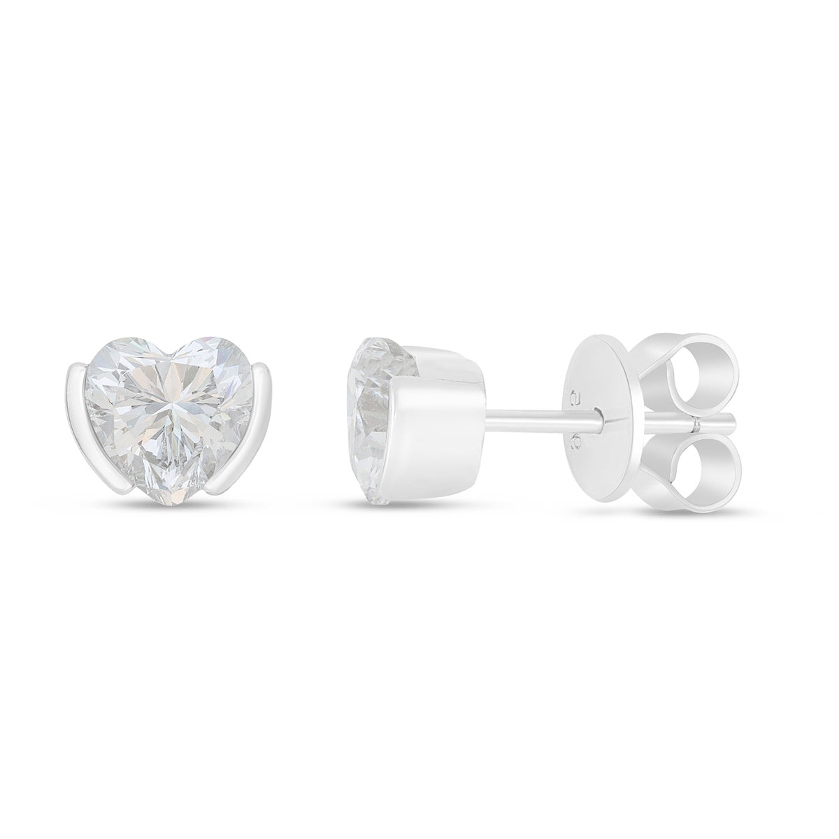Sterling Silver 925 Earring Rhodium Plated Embedded With White Zircon