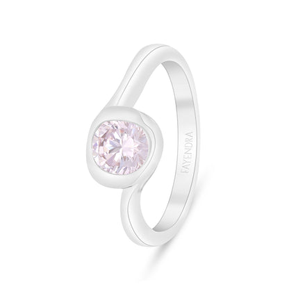 خاتم من الفضة الخالصة عيار 925 مطلي روديوم مرصع زركون بنك