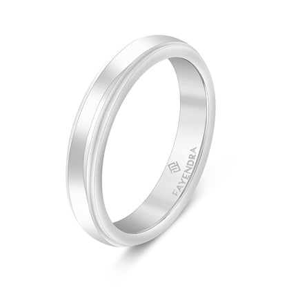 Tungsten Carbide Wedding Ring Rhodium Plated For Men