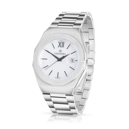 Stainless Steel 316L Watch Silver Color For Men - WHITE MOP DIAL