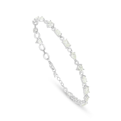 اسورة من الفضة الخالصة عيار 925 مطلية روديوم مرصعة بالزركون الكناري الالماسي