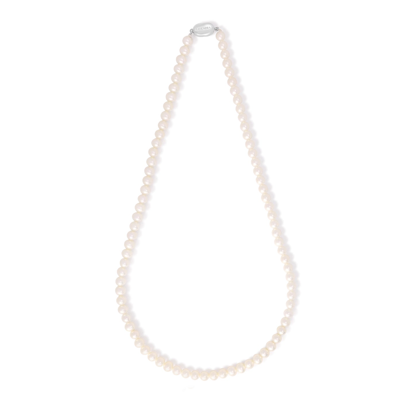 Necklace Of Natural White Pearl Round Beads 5-6 mm Round Beads With Stainless Steel 316L clasp