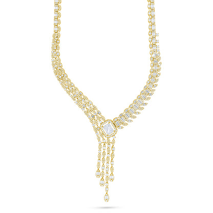 Sterling Silver 925 Set Golden Plated Embedded With White Zircon