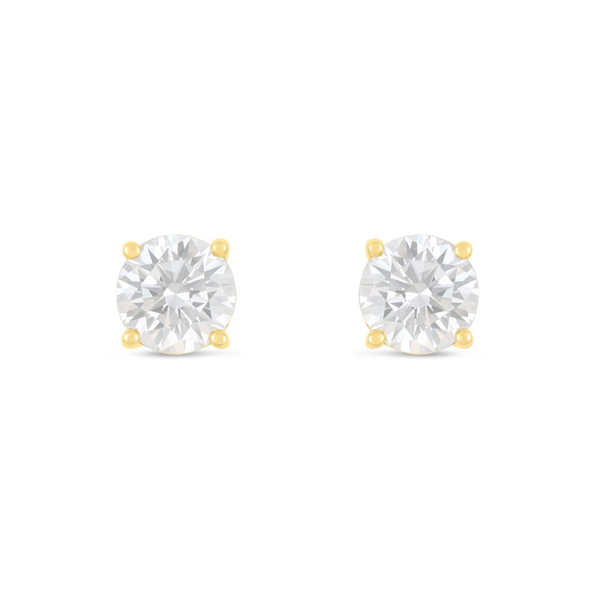 Sterling Silver 925 Earring Golden Plated Embedded With White Zircon