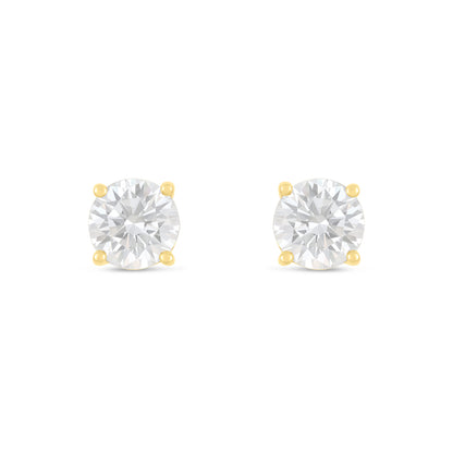 Sterling Silver 925 Earring Golden Plated Embedded With White Zircon