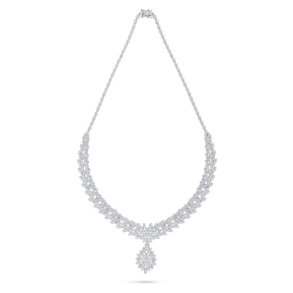 Sterling Silver 925 Set Rhodium Plated Embedded With White Zircon