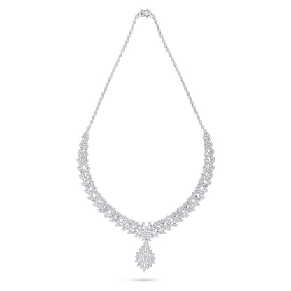 Sterling Silver 925 Set Rhodium Plated Embedded With White Zircon