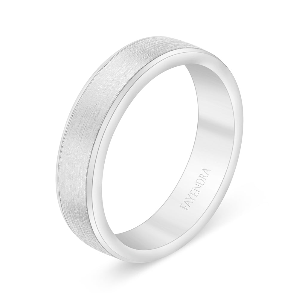 Sterling Silver 925 Wedding Ring Rhodium Plated For Men
