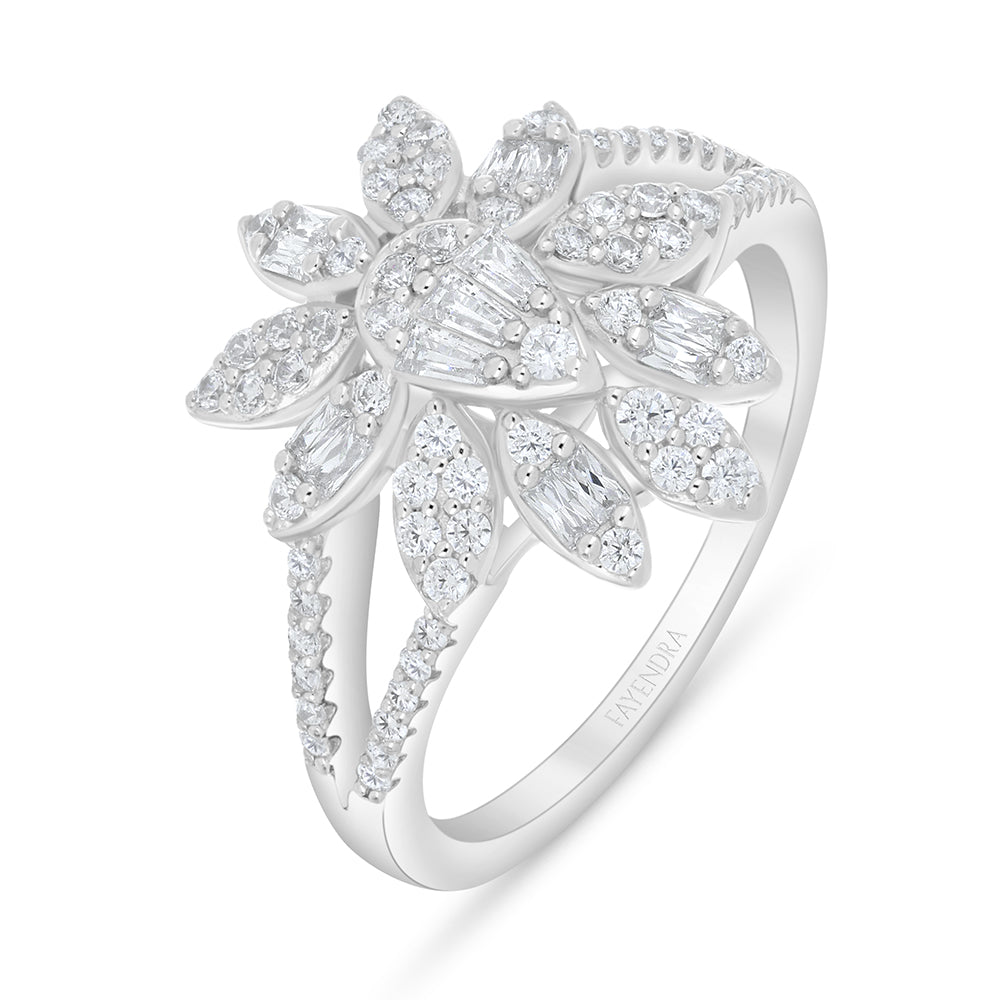 Sterling Silver 925 Set Rhodium Plated Embedded With White Zircon