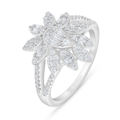 Sterling Silver 925 Set Rhodium Plated Embedded With White Zircon