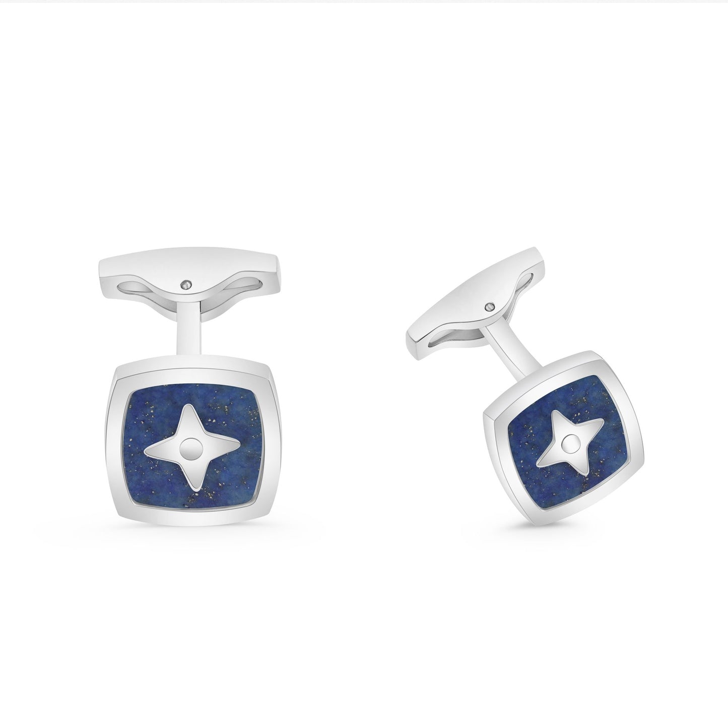 كبك ستانلس ستيل لون فضي و احجار لابيس عيار L316