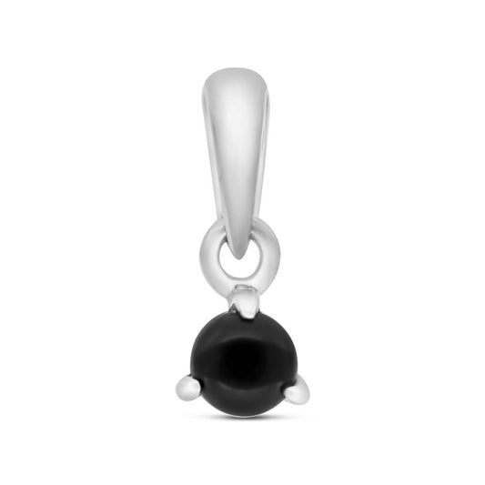 Sterling Silver 925 Pendant Embedded With Natural Black Agate And Marcasite Stones