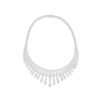Sterling Silver 925 SET Rhodium Plated Embedded With White Zircon