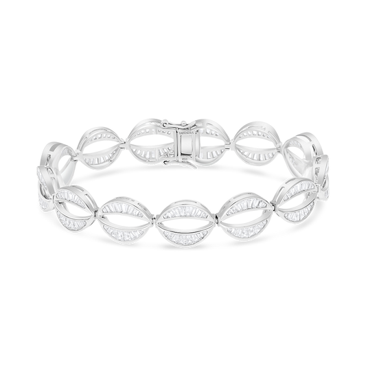 Sterling Silver 925 Bracelet Rhodium Plated